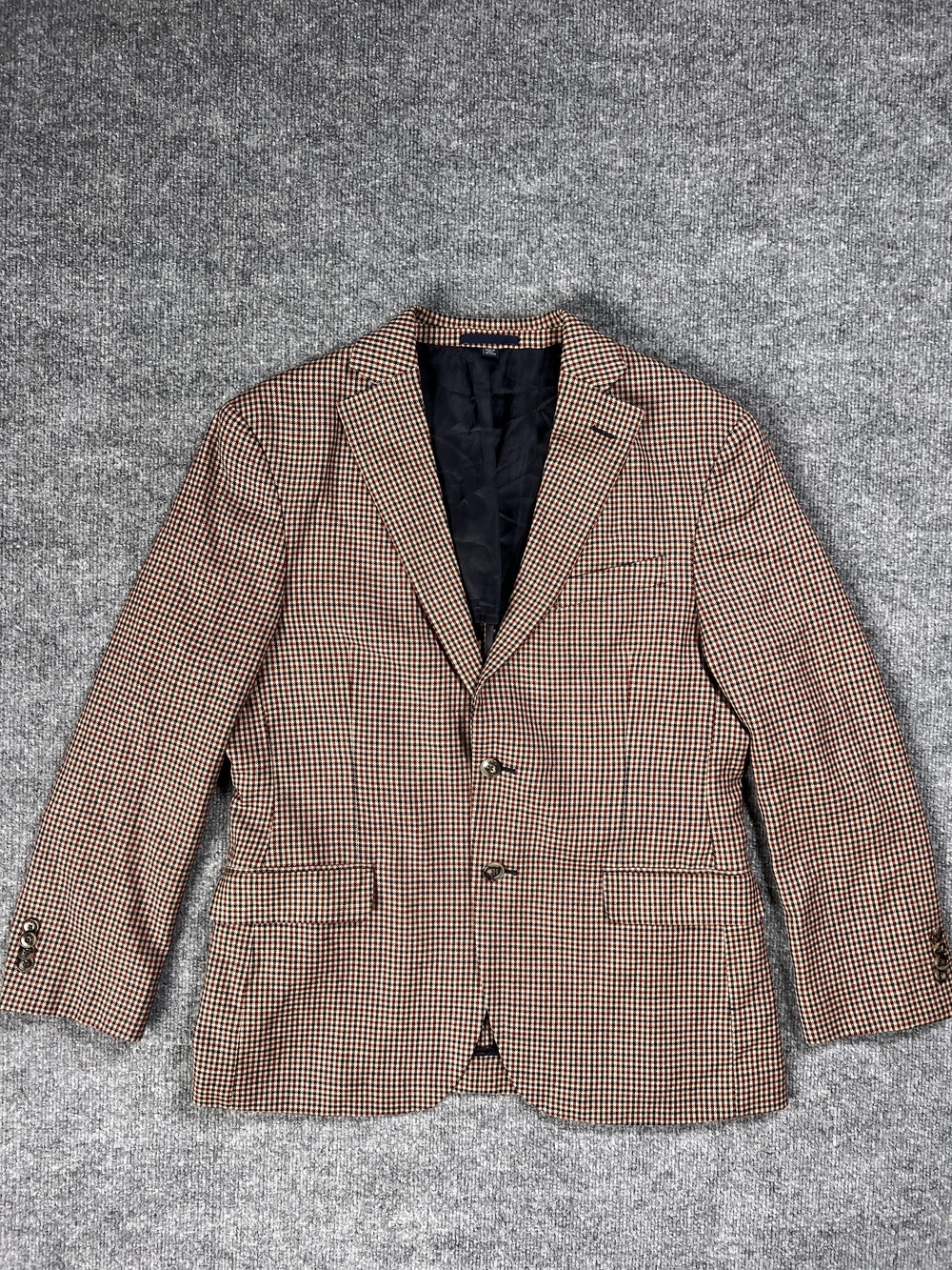 Jos A Bank Sport Coat Brown Check Tweed 1905 Slim Fit Notch Lapel Mens 42